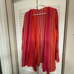 J. Jill Vibrant Striped Open Cardigan